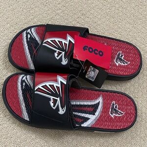 FOCO Men's “Atlanta Falcons” Bold Black and Red Flip-Flops